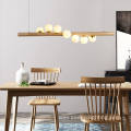 wooden modern linear chandelier